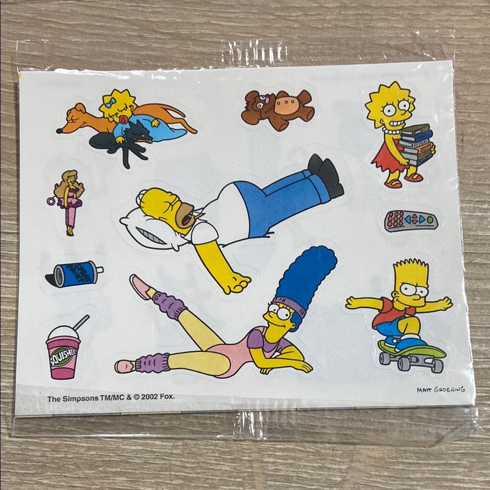 Vintage 2002 The Simpsons Collectible Stickers Livingroom Card